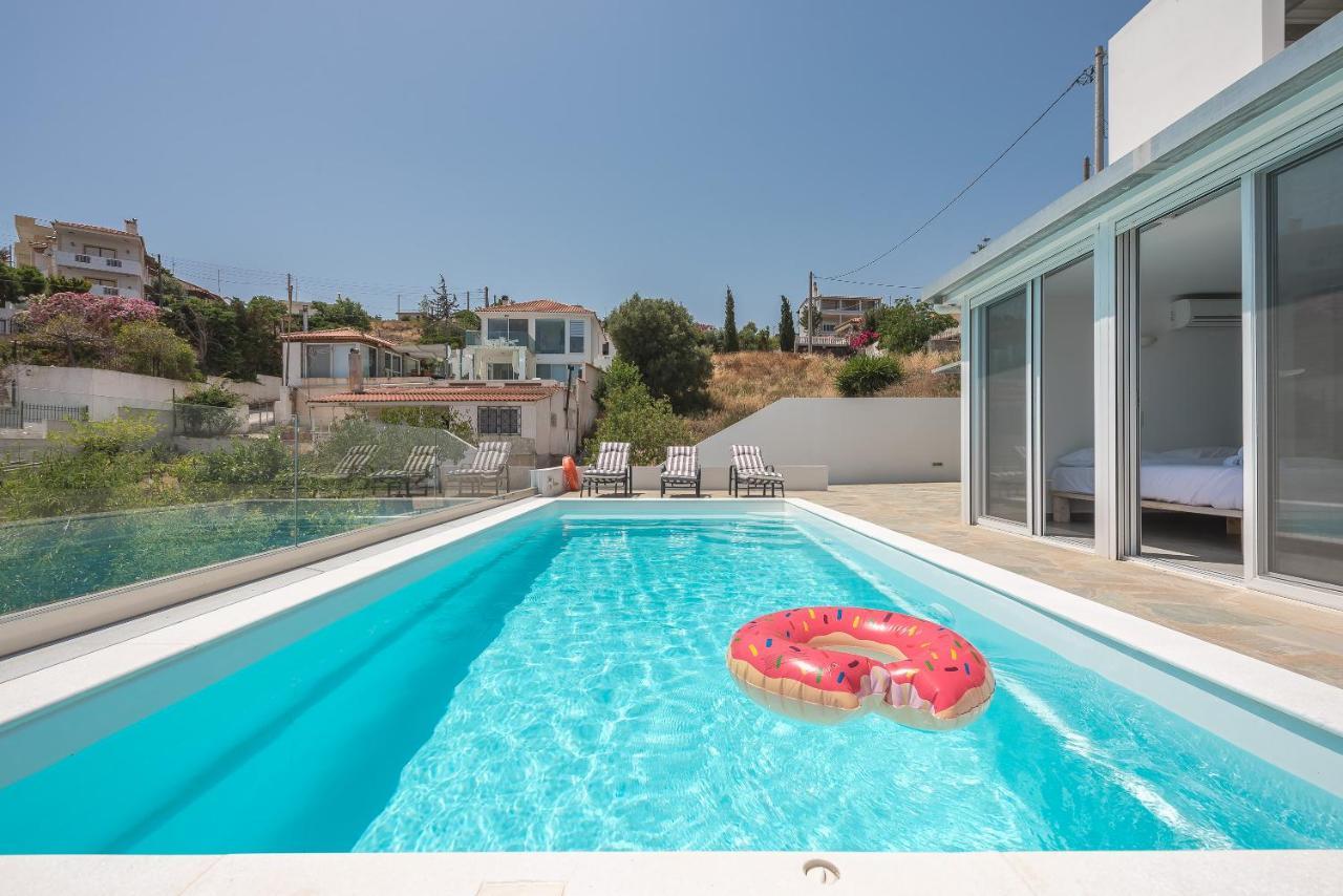 Villa Luna Private Heated Hydro Pool Bbq Beach 4Min Agia Marina Mikrolimanou Exteriör bild