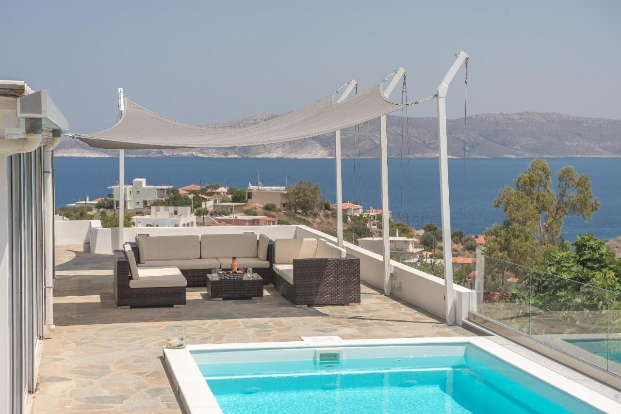 Villa Luna Private Heated Hydro Pool Bbq Beach 4Min Agia Marina Mikrolimanou Exteriör bild