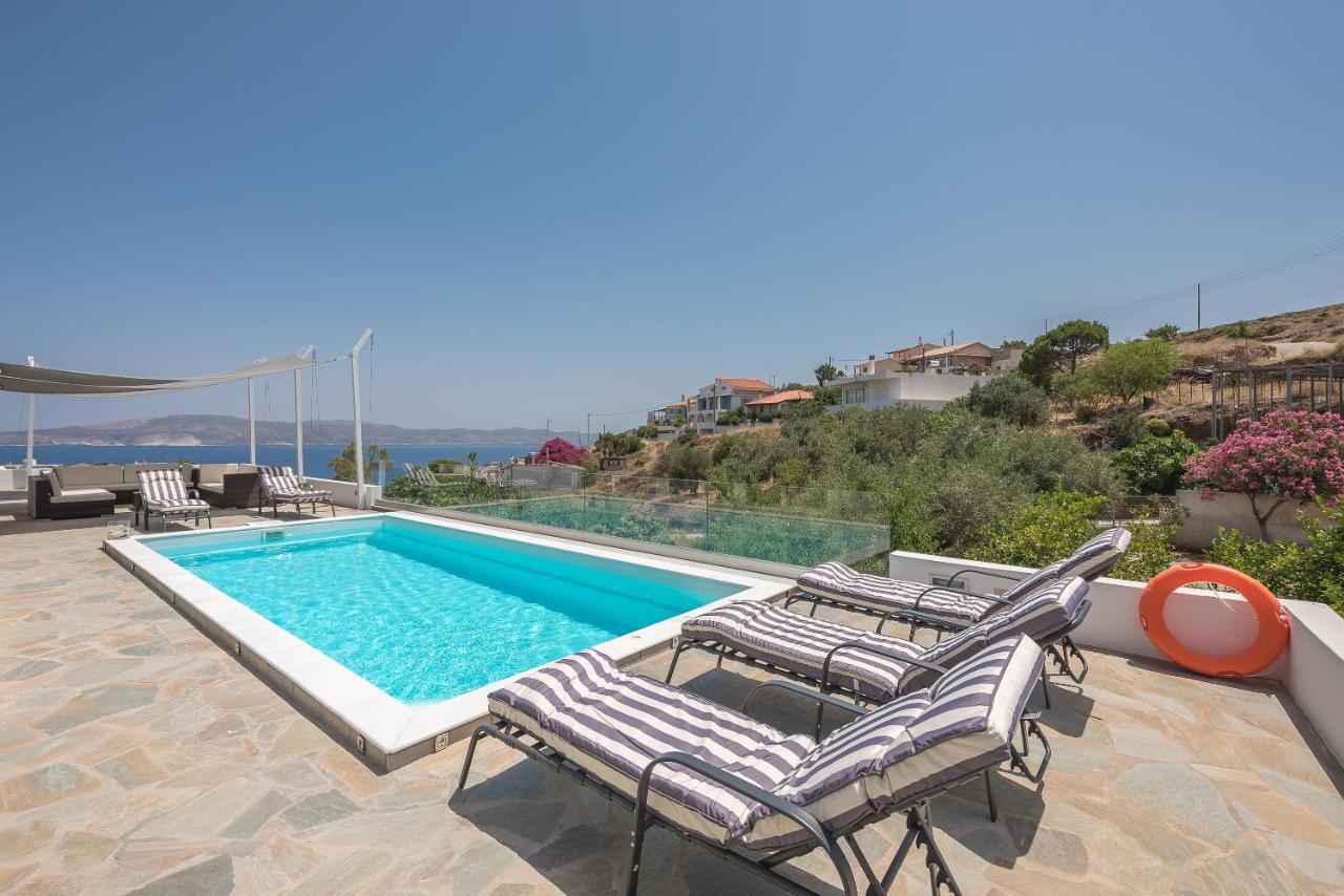 Villa Luna Private Heated Hydro Pool Bbq Beach 4Min Agia Marina Mikrolimanou Exteriör bild
