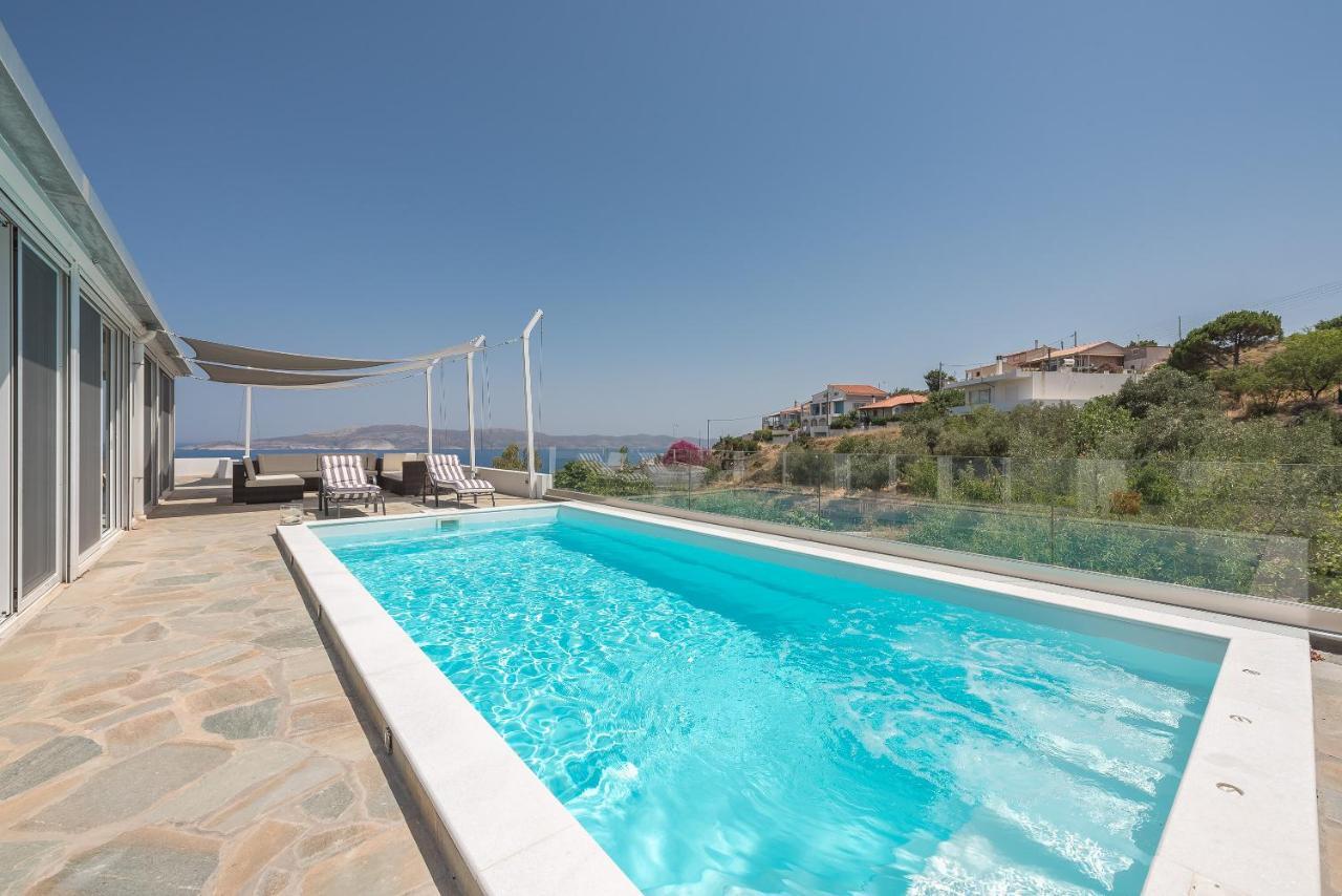 Villa Luna Private Heated Hydro Pool Bbq Beach 4Min Agia Marina Mikrolimanou Exteriör bild