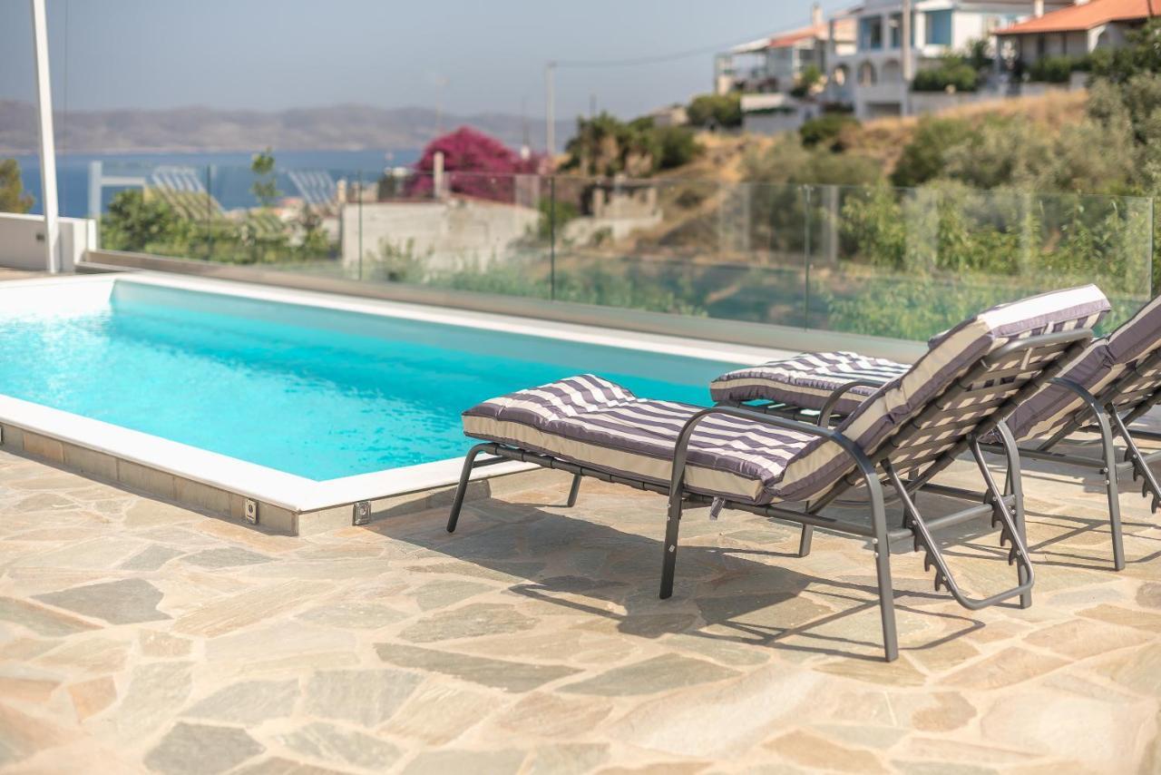Villa Luna Private Heated Hydro Pool Bbq Beach 4Min Agia Marina Mikrolimanou Exteriör bild