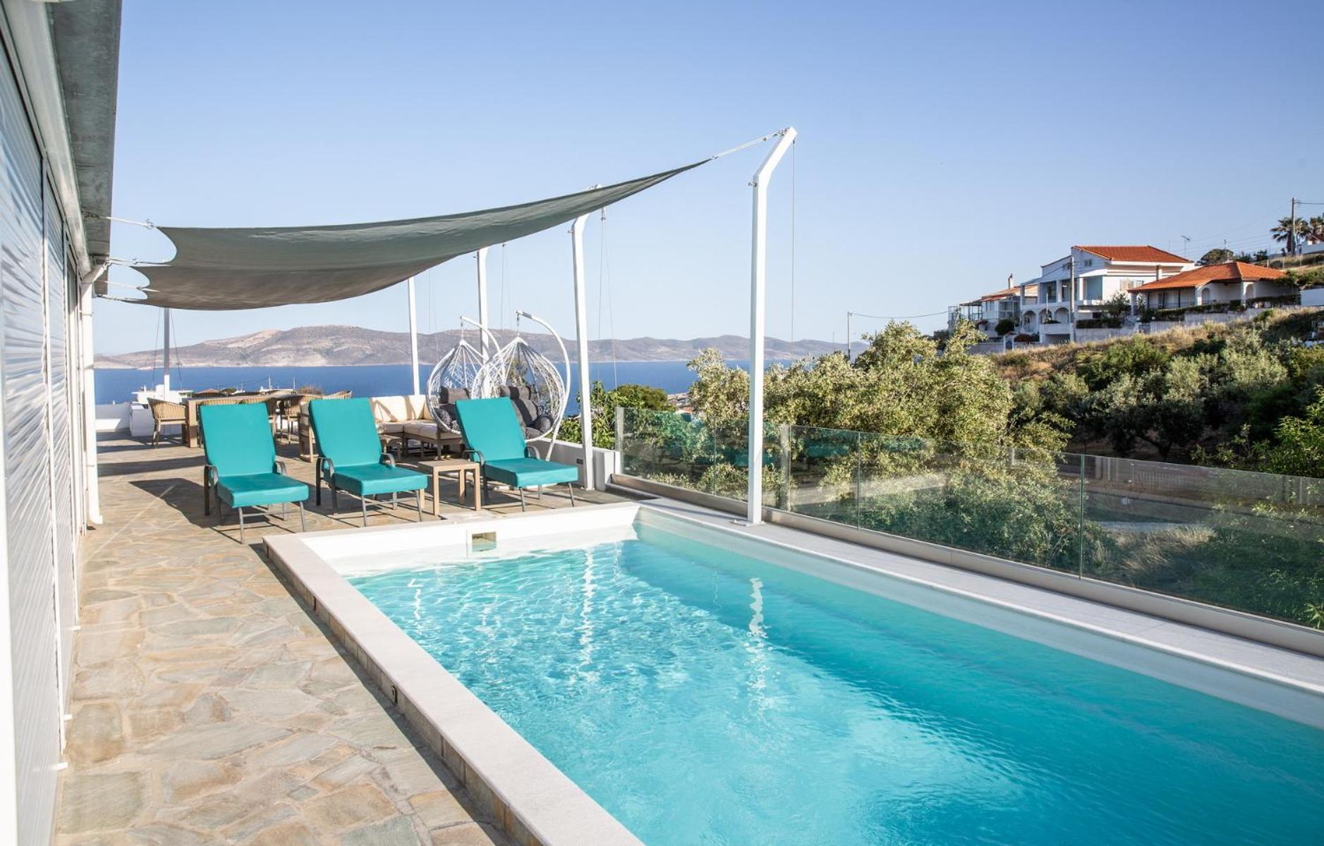 Villa Luna Private Heated Hydro Pool Bbq Beach 4Min Agia Marina Mikrolimanou Exteriör bild